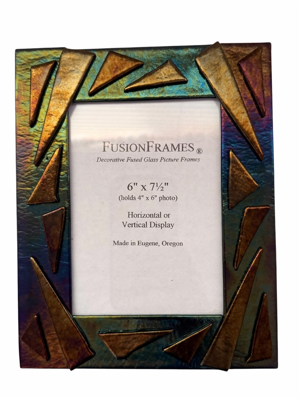 Vintage Fusion Fused Glass Photo Frame